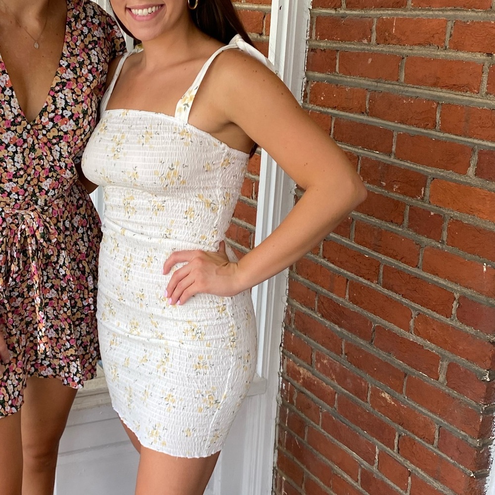 Garage Smocked Floral Dress